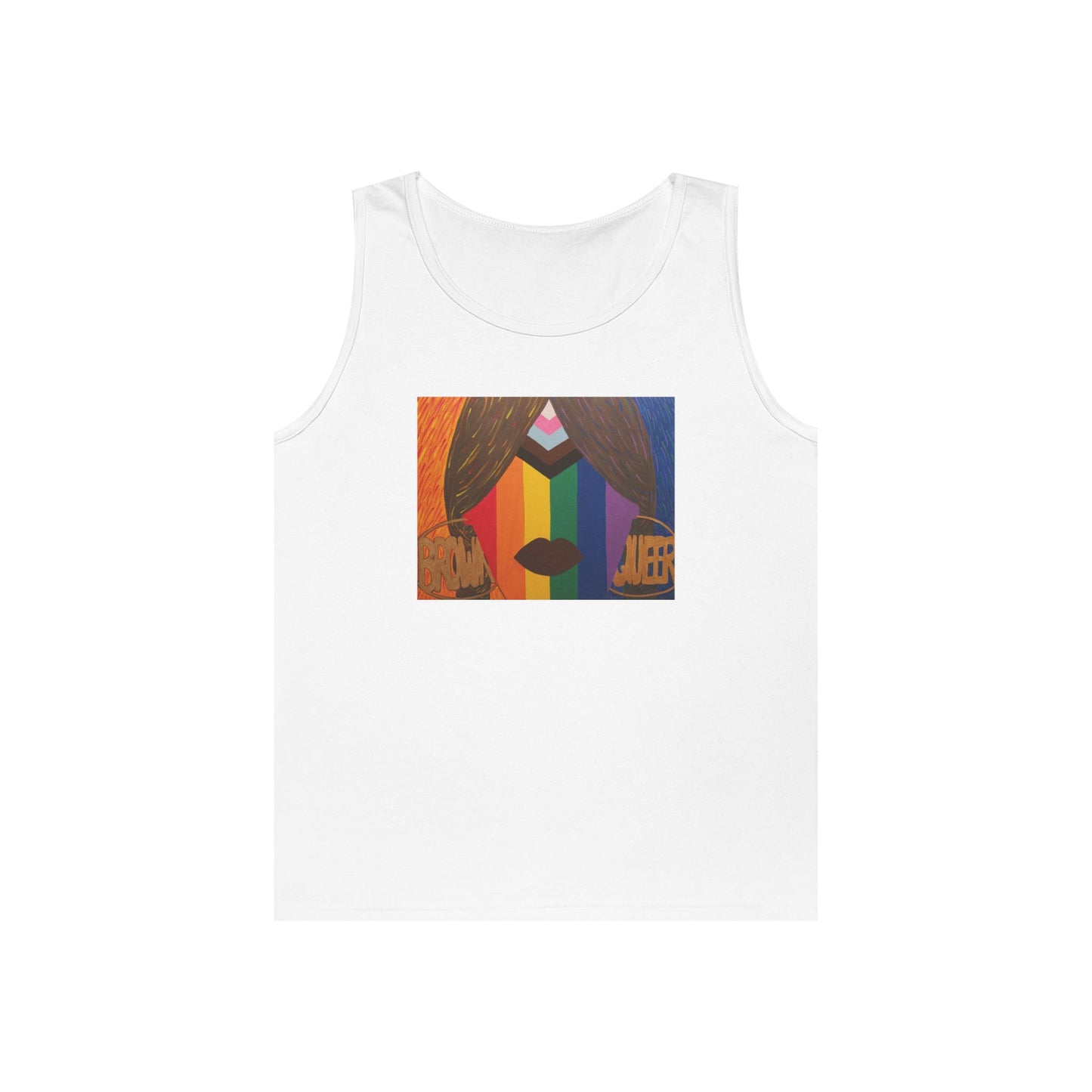 Brown and Queer Heavy Cotton Tank Top