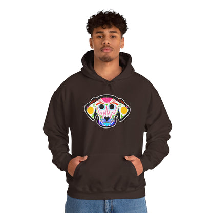 Dia de los Muertos Dog Head Hooded Sweatshirt