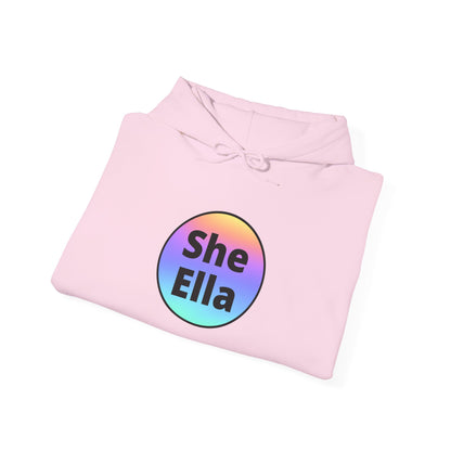 She / Ella  Rainbow Hooded Sweatshirt