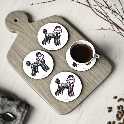 Dia de los Muertos Poodle Coasters
