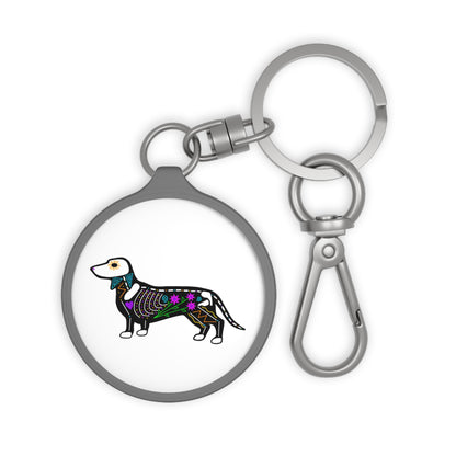 Dia de los Muertos Dachshaund Keyring Tag