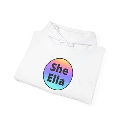 She / Ella  Rainbow Hooded Sweatshirt