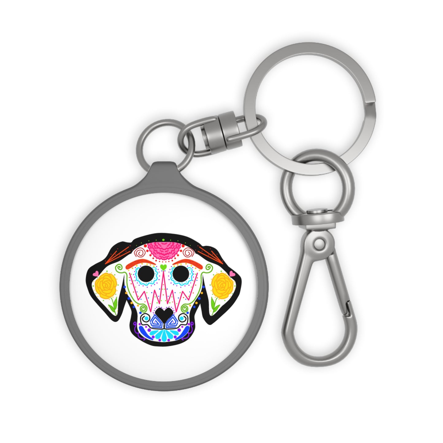 Dia de los Muertos Dog Keyring Tag