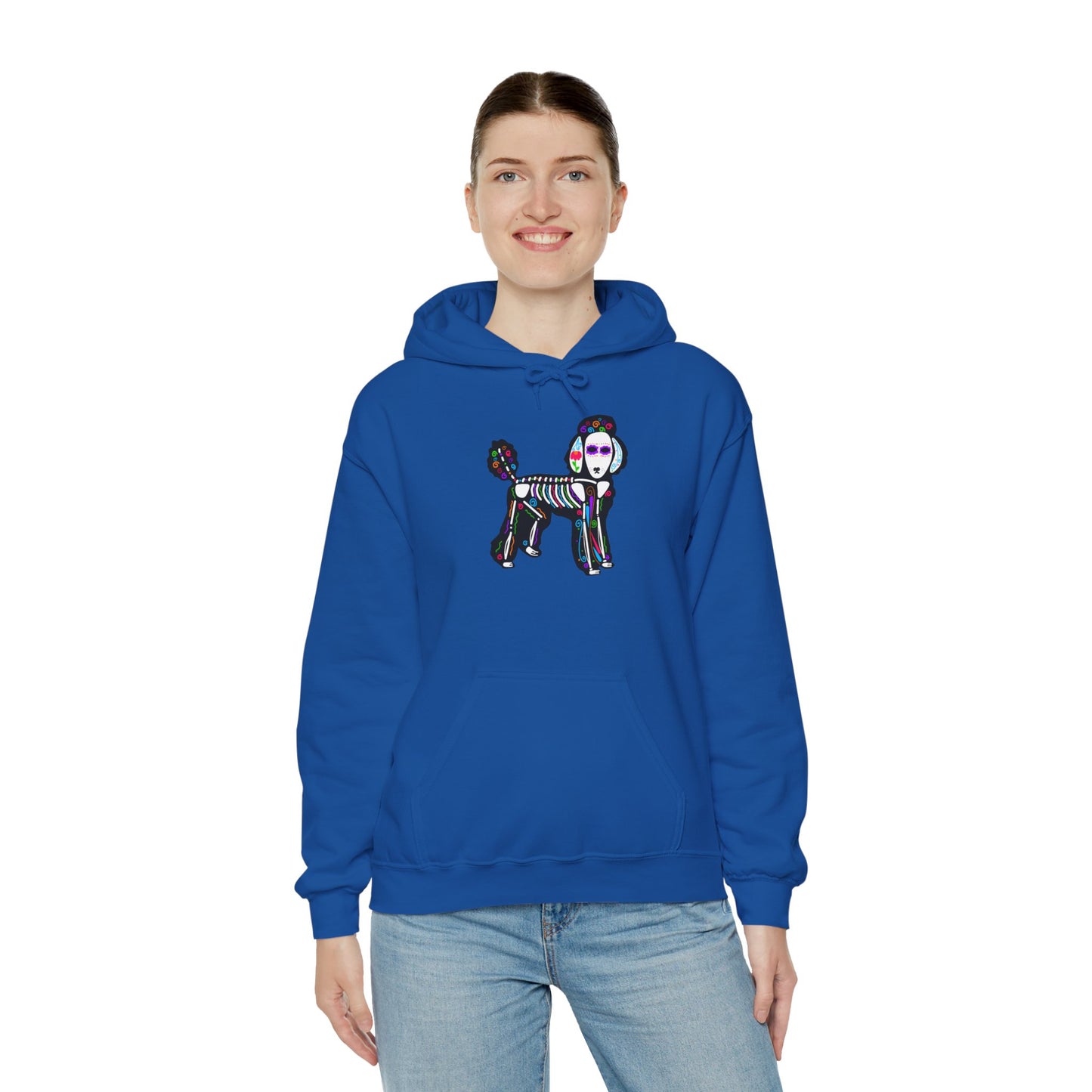 Dia de los Muertos Poodle Hooded Sweatshirt
