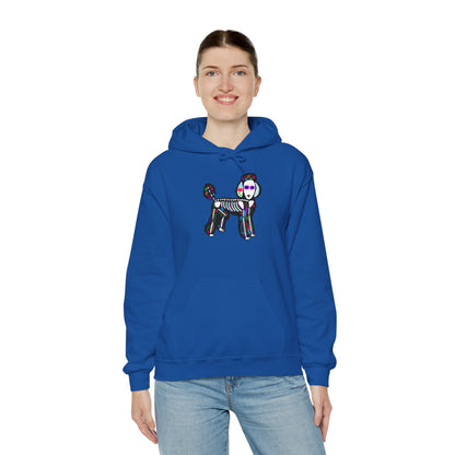 Dia de los Muertos Poodle Hooded Sweatshirt