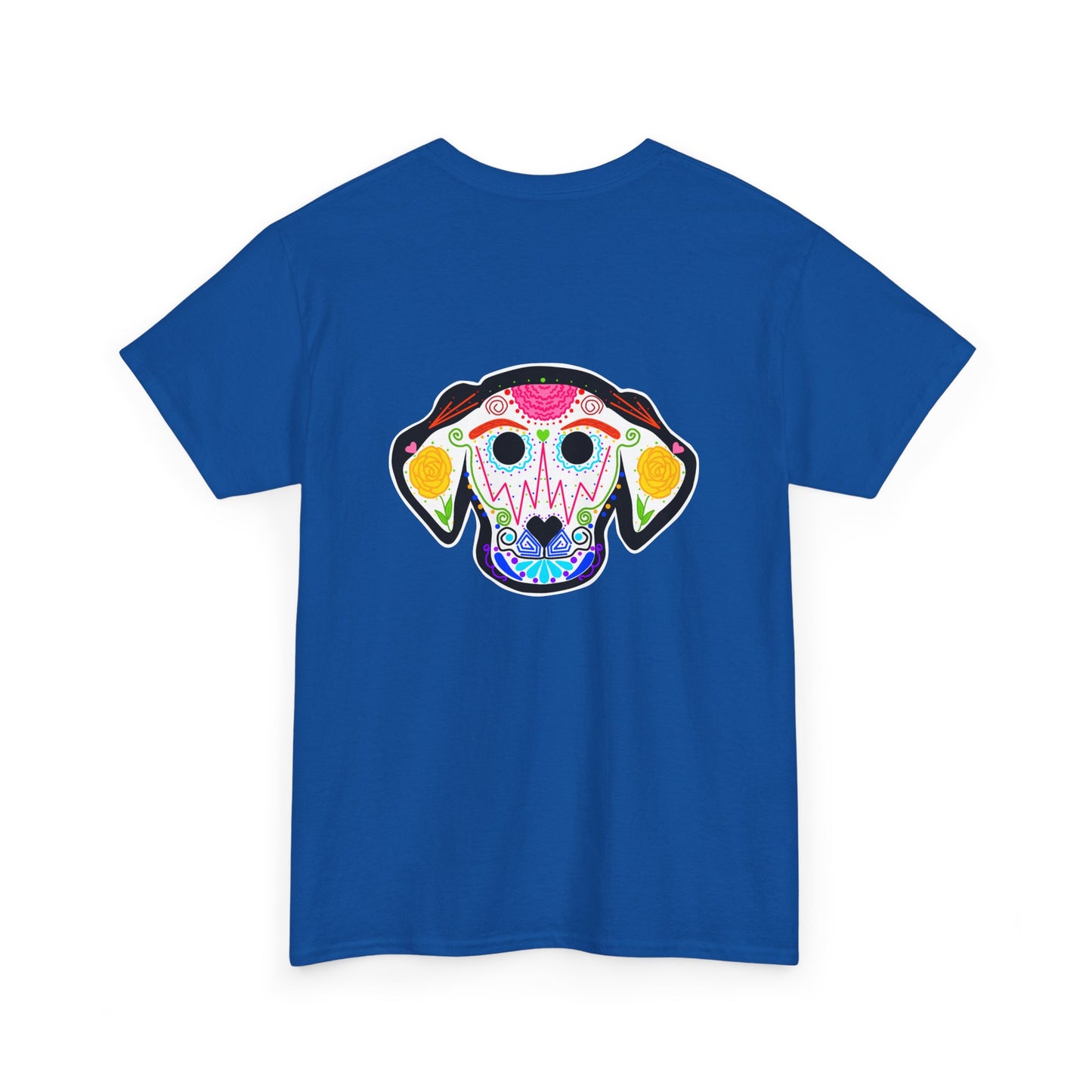 Dia de los Muertos Dog Head Unisex Heavy Cotton Tee