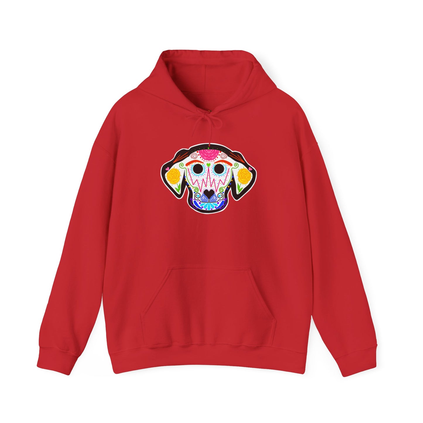 Dia de los Muertos Dog Head Hooded Sweatshirt