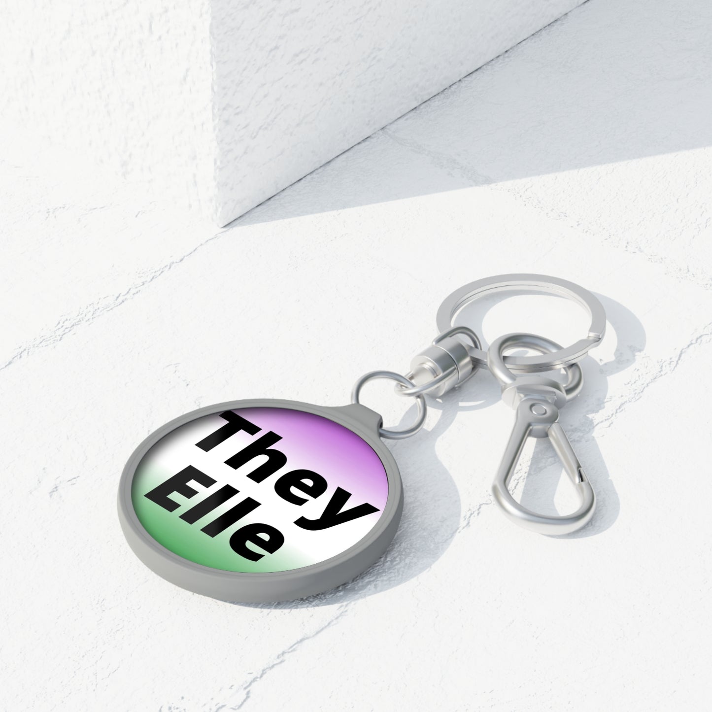They/Elle Gender NonConforming Keyring Tag