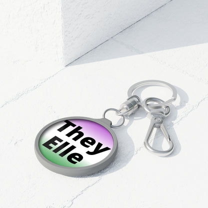 They/Elle Gender NonConforming Keyring Tag