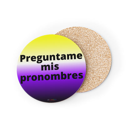Preguntame mis Pronombres NonBinary Coasters