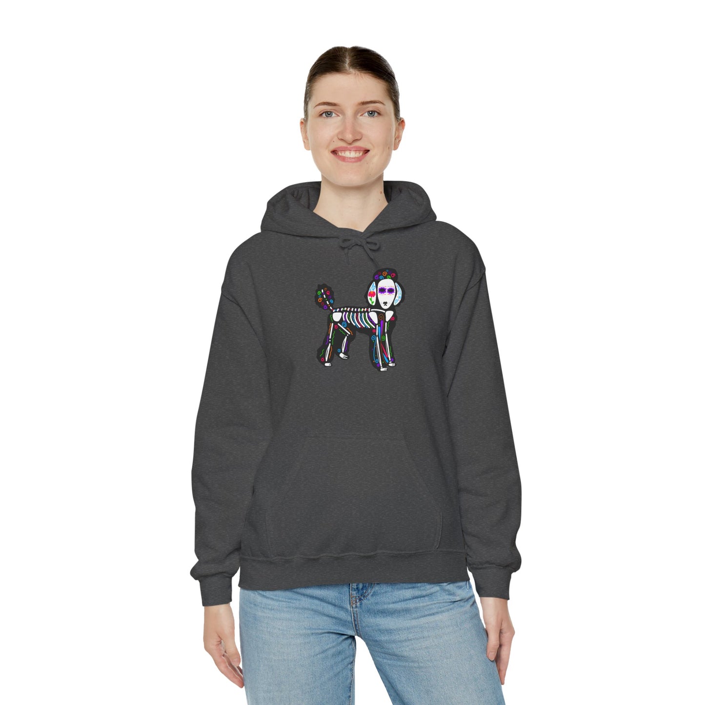 Dia de los Muertos Poodle Hooded Sweatshirt