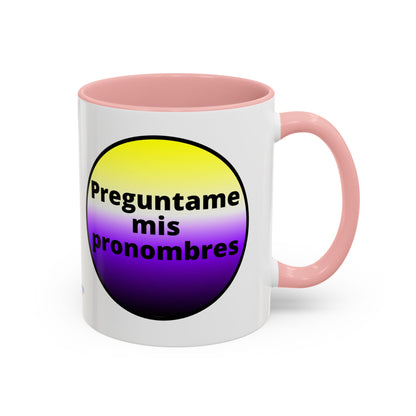 Preguntame mis Pronombres NonBinary Coffee Mug