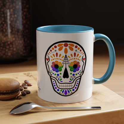 Queer Sugar Skull Accent Coffee Mug