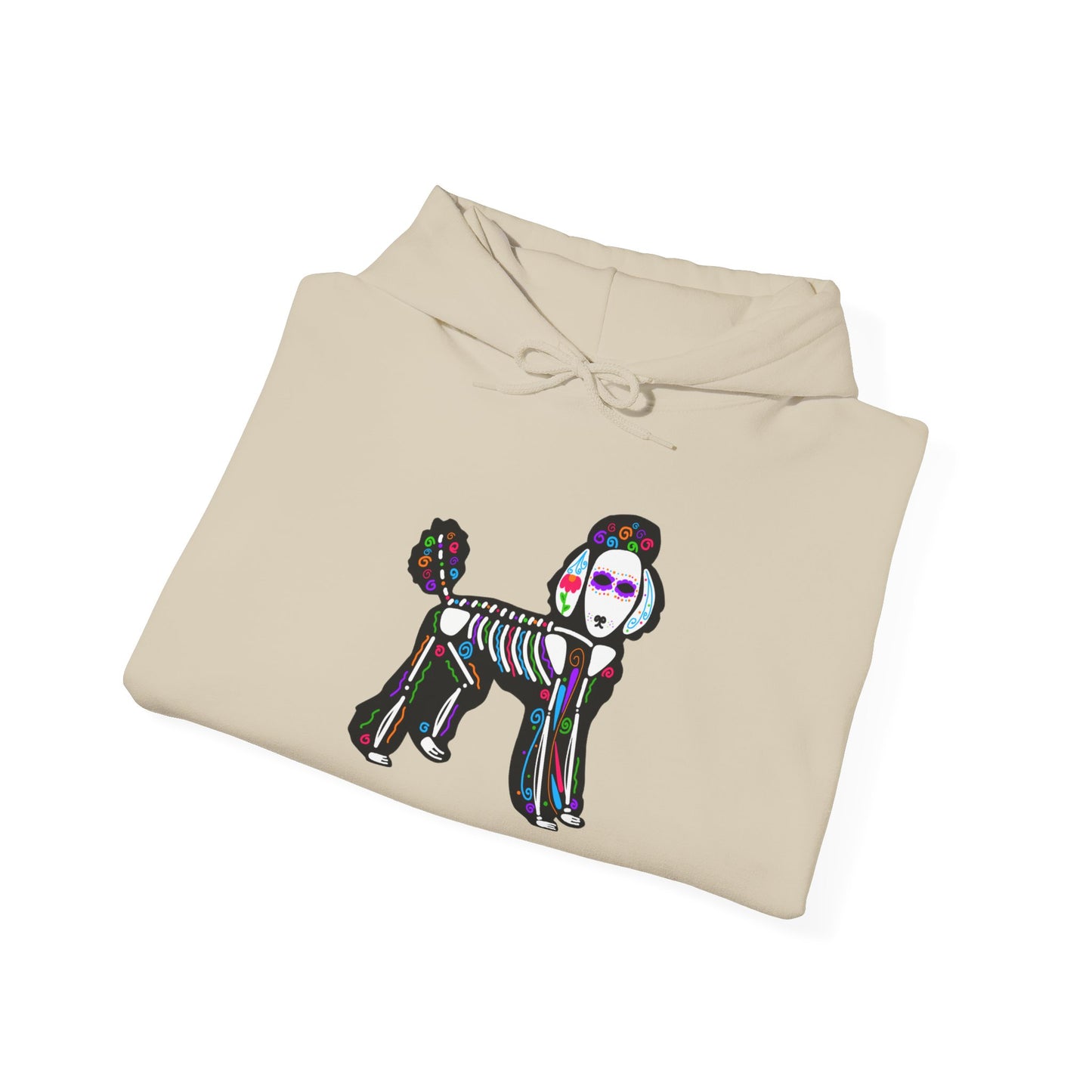 Dia de los Muertos Poodle Hooded Sweatshirt