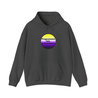 Preguntame mis Pronombres - NonBinary Hooded Sweatshirt