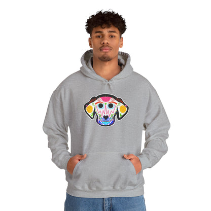 Dia de los Muertos Dog Head Hooded Sweatshirt