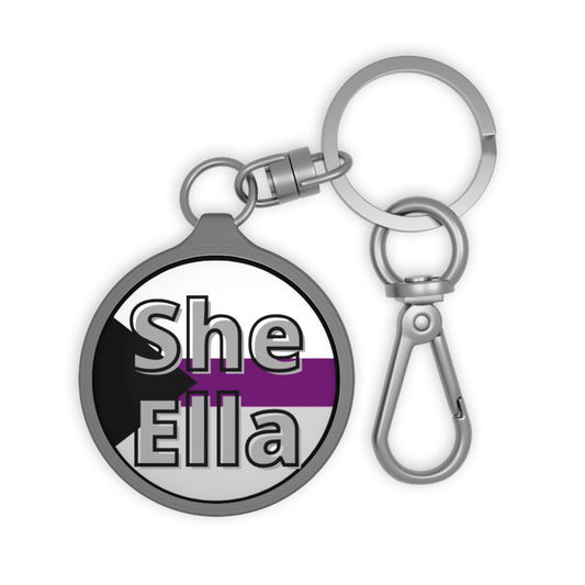 She/Ella Demi Keyring Tag