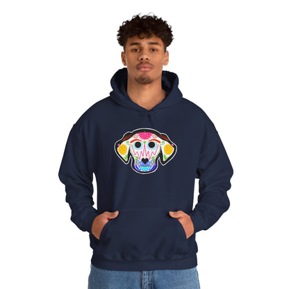 Dia de los Muertos Dog Head Hooded Sweatshirt