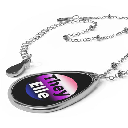 They / Elle Genderfluid Oval Necklace