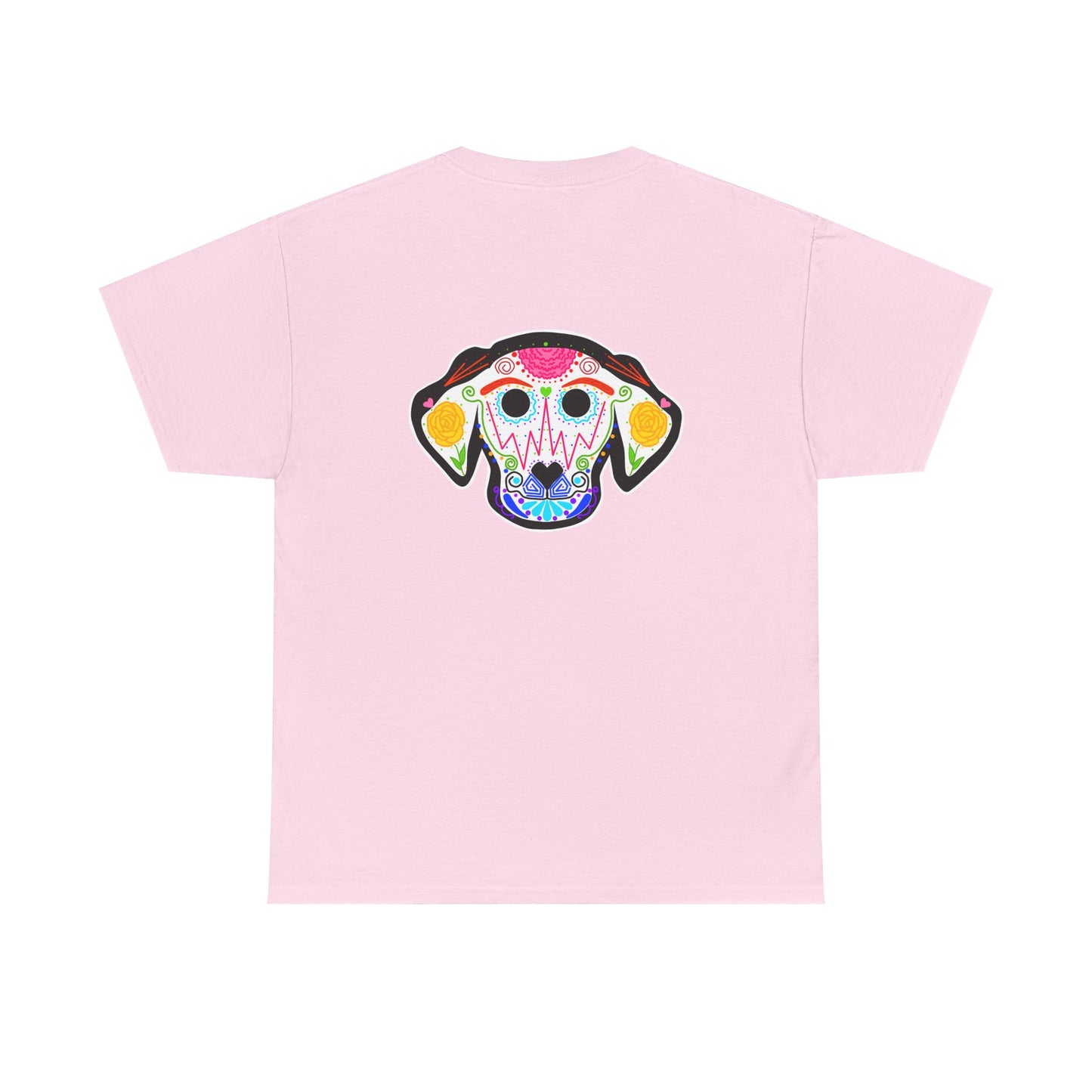 Dia de los Muertos Dog Head Unisex Heavy Cotton Tee