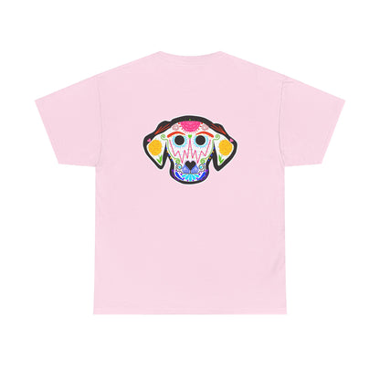 Dia de los Muertos Dog Head Unisex Heavy Cotton Tee