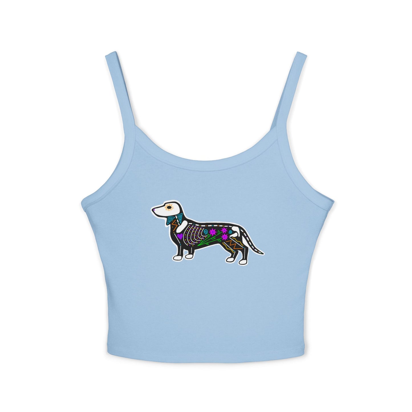 Dia de los Muertos Dachshaund Spaghetti Strap Tank Top