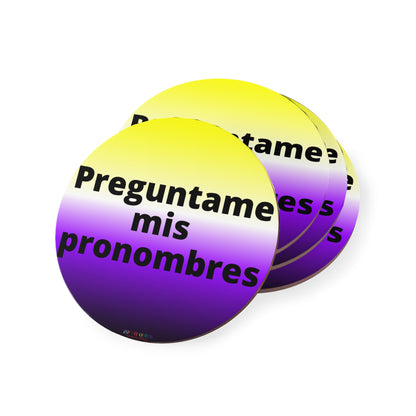 Preguntame mis Pronombres NonBinary Coasters
