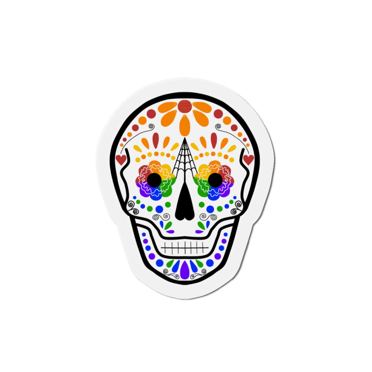 Queer Sugar Skull Die-Cut Magnet