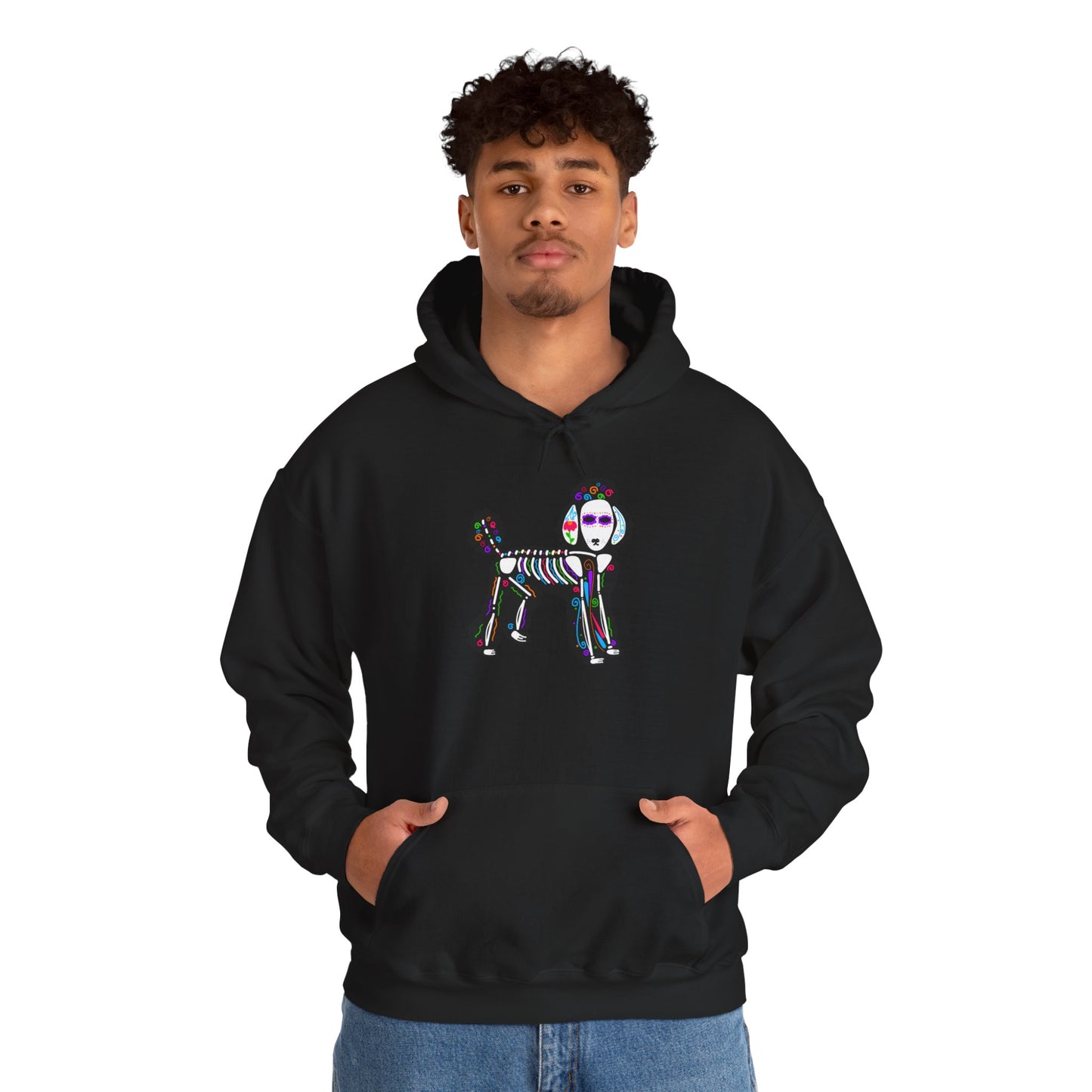 Dia de los Muertos Poodle Hooded Sweatshirt