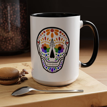 Queer Sugar Skull Accent Coffee Mug