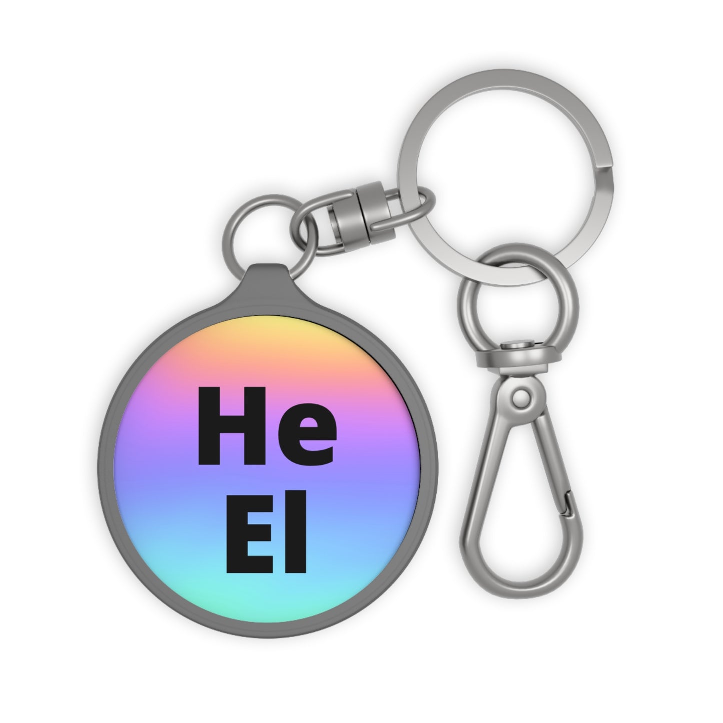 He/El Rainbow Keyring Tag