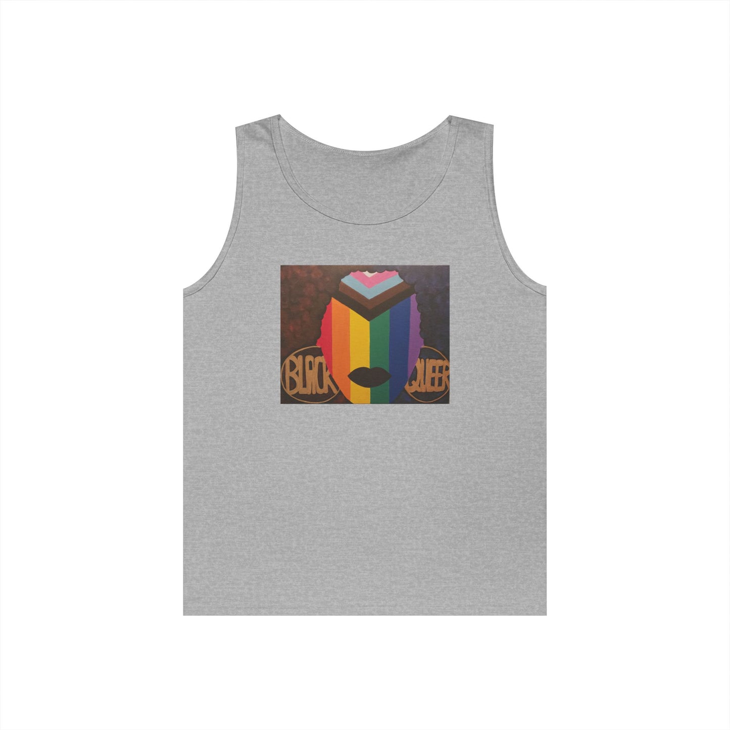 Black and Queer Heavy Cotton Tank Top