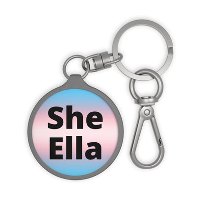 She/Ella Trans Keyring Tag