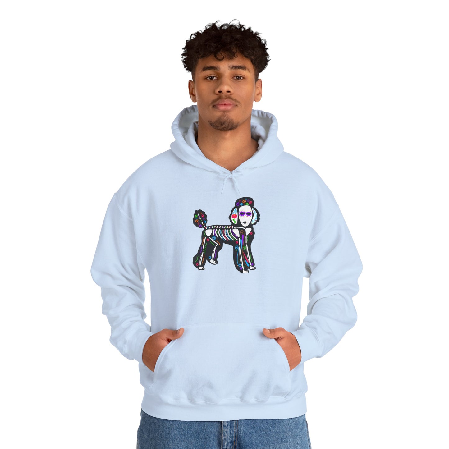 Dia de los Muertos Poodle Hooded Sweatshirt
