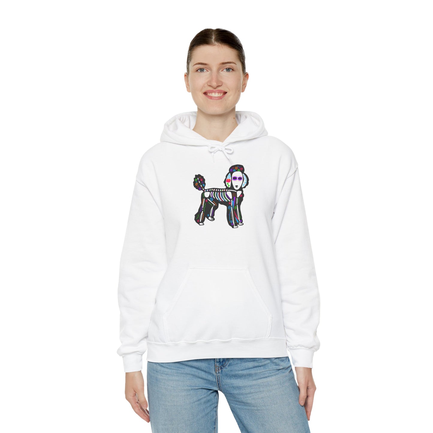 Dia de los Muertos Poodle Hooded Sweatshirt