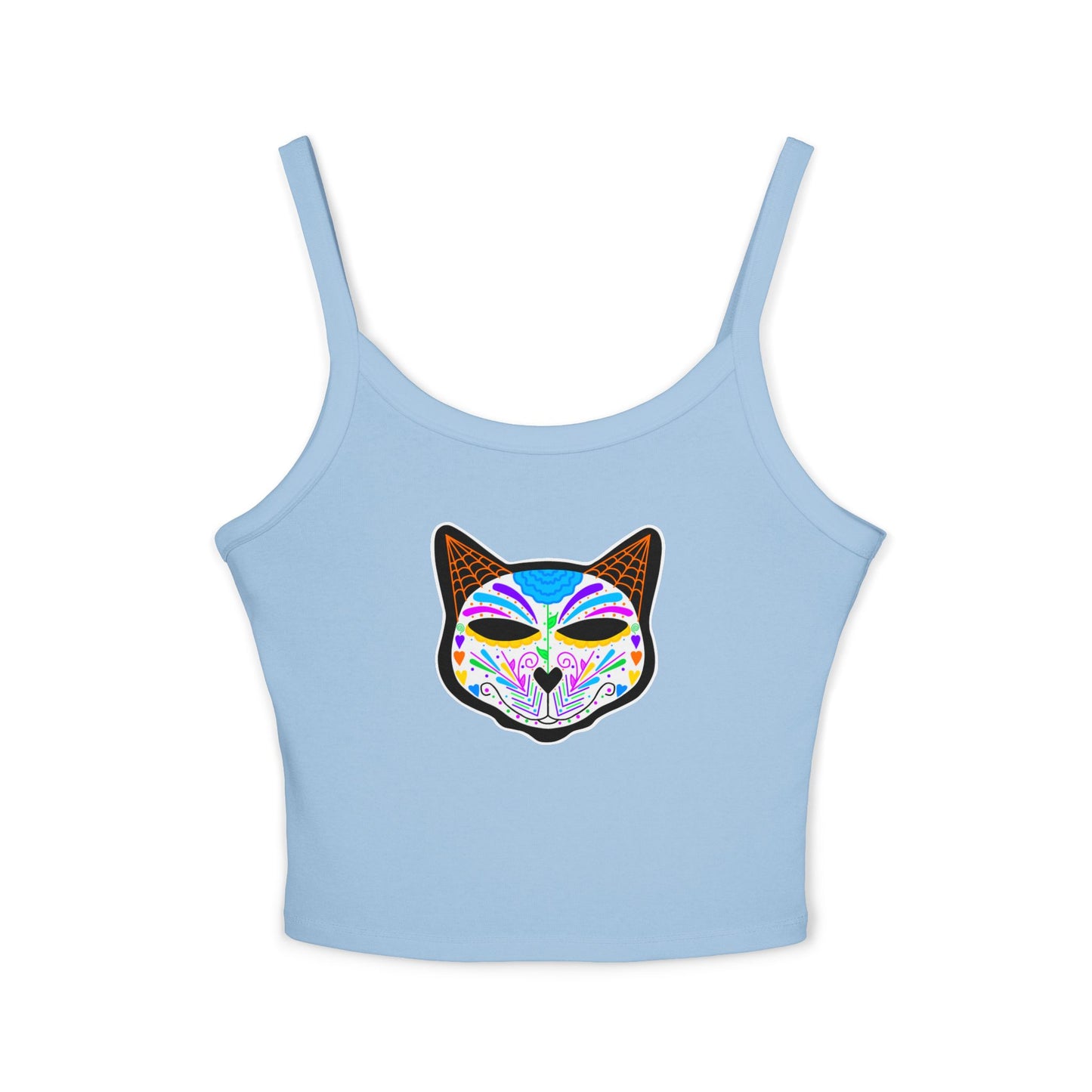 Dia de los Muertos Cat Women's Spaghetti Strap Tank Top