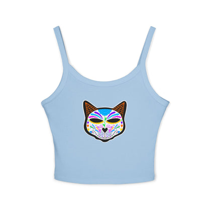 Dia de los Muertos Cat Women's Spaghetti Strap Tank Top