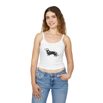 Dia de los Muertos Dachshaund Spaghetti Strap Tank Top