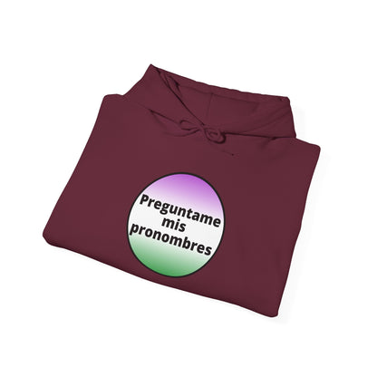 Preguntame mis Pronombres Gender Non-Conforming Hooded Sweatshirt