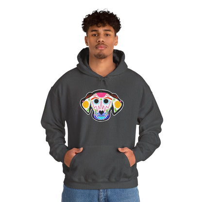 Dia de los Muertos Dog Head Hooded Sweatshirt