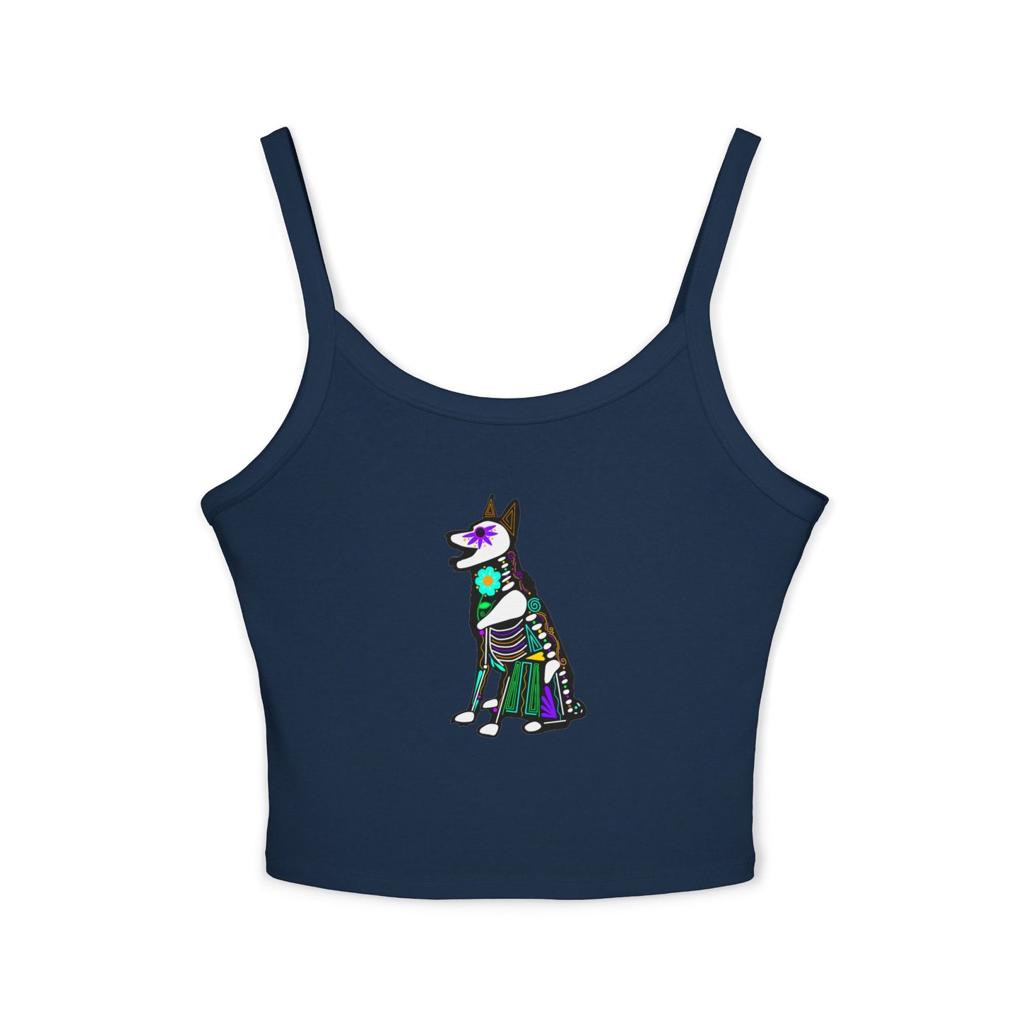 Dia de los Muertos German Shepard Spaghetti Strap Tank Top