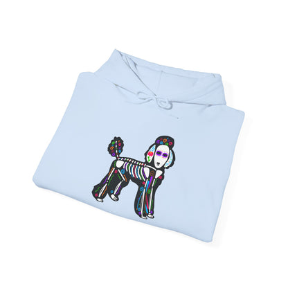 Dia de los Muertos Poodle Hooded Sweatshirt