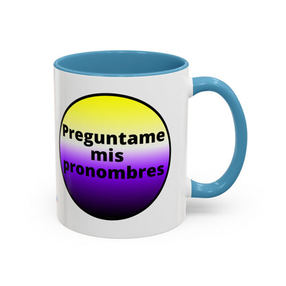 Preguntame mis Pronombres NonBinary Coffee Mug