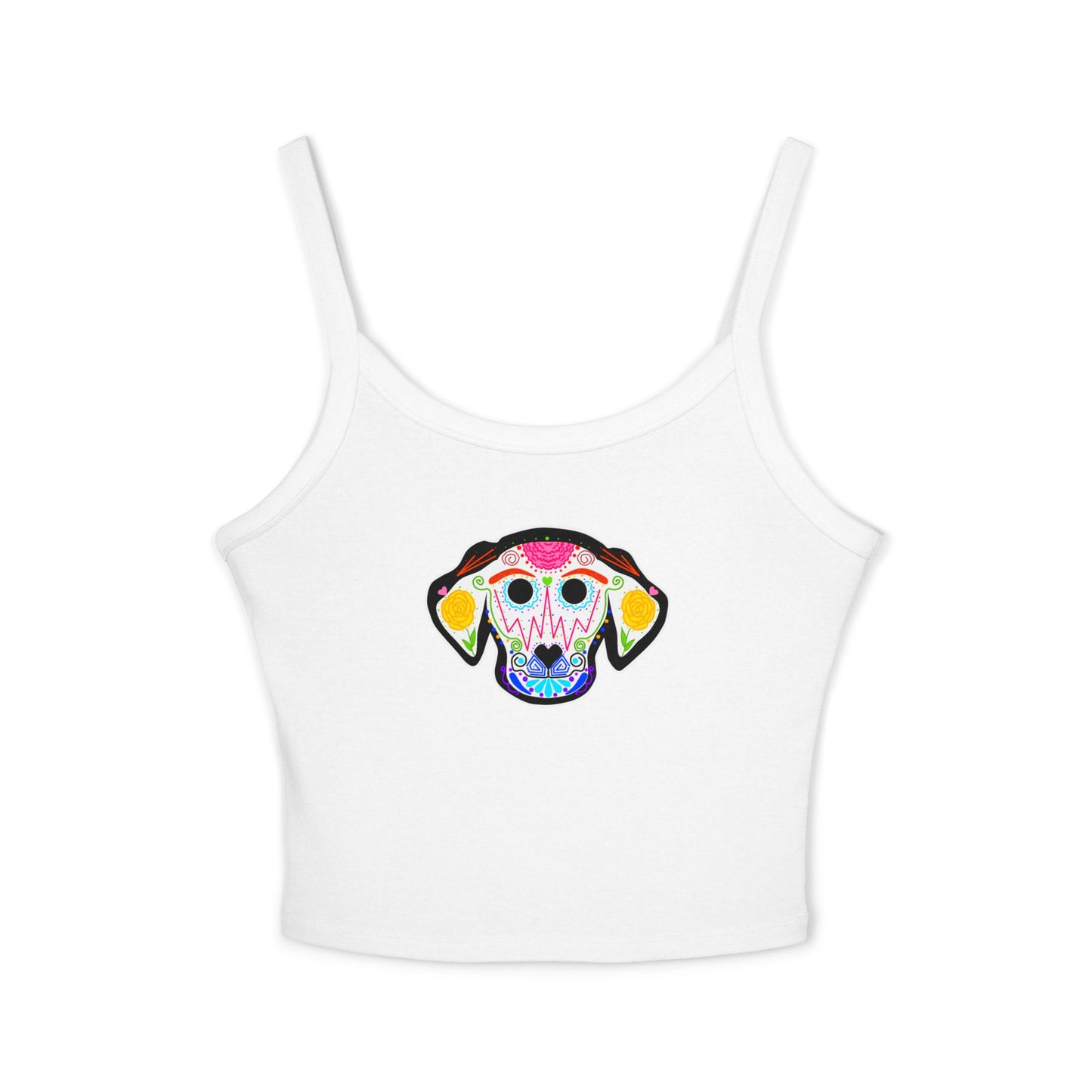 Dia de los Muertos Dog Spaghetti Strap Tank Top