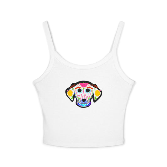 Dia de los Muertos Dog Spaghetti Strap Tank Top