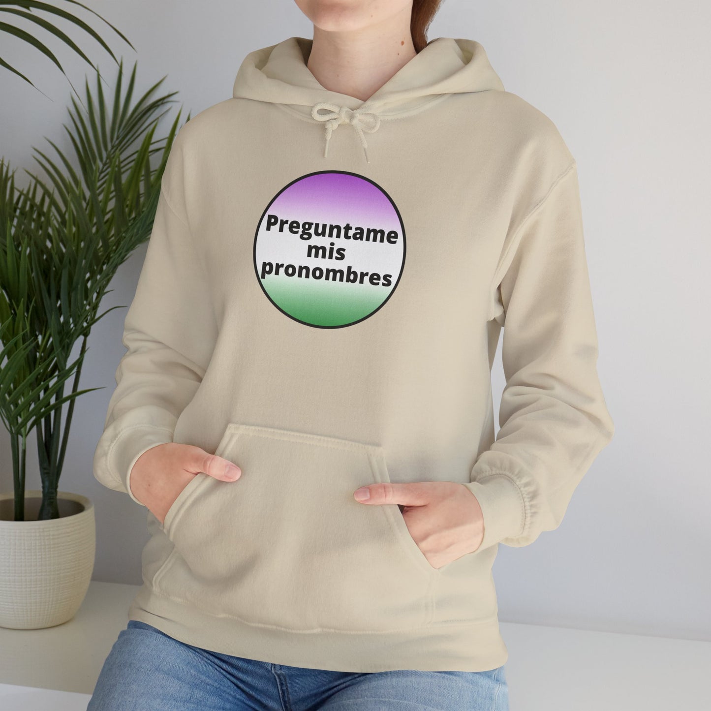 Preguntame mis Pronombres Gender Non-Conforming Hooded Sweatshirt