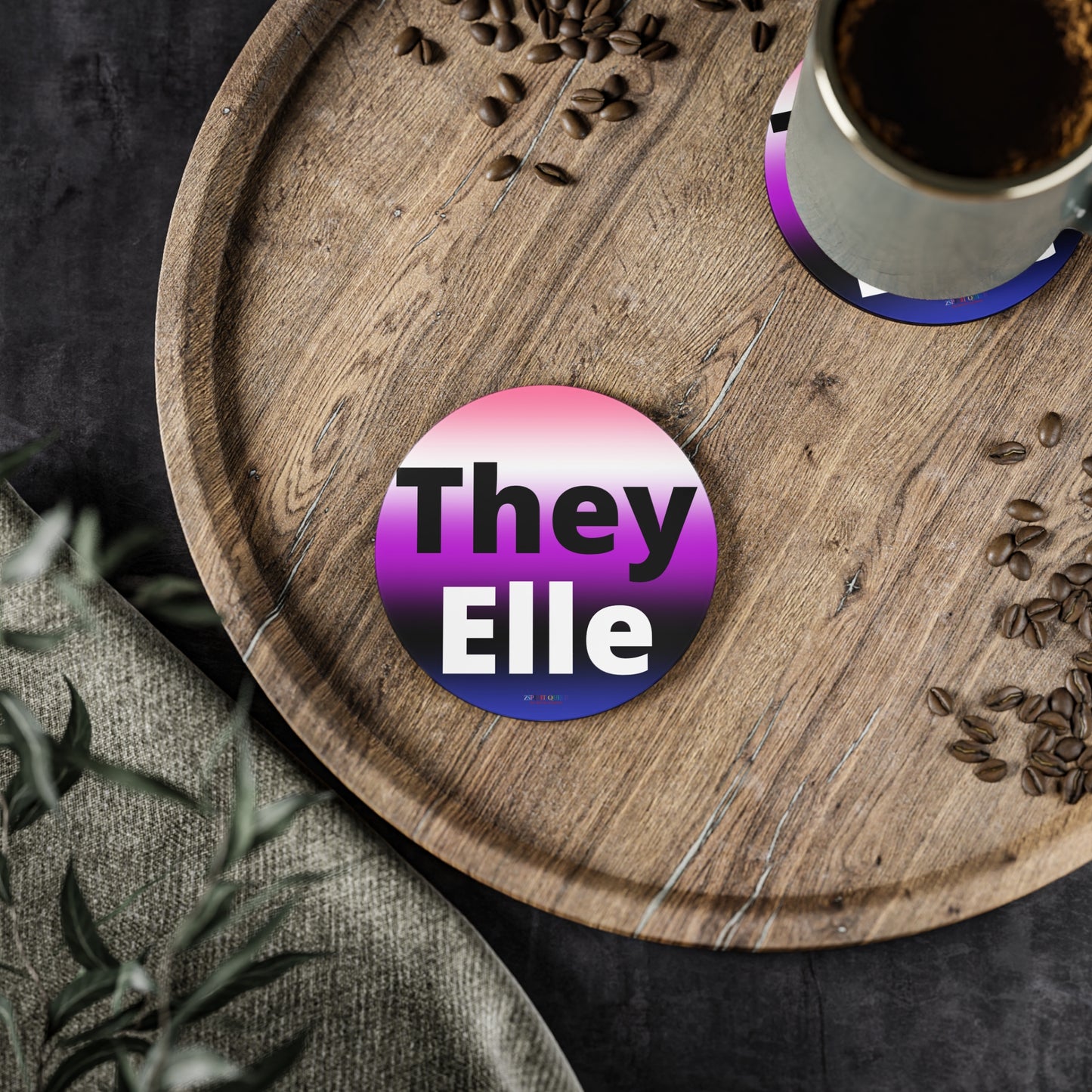 They / Elle Genderfluid Coasters