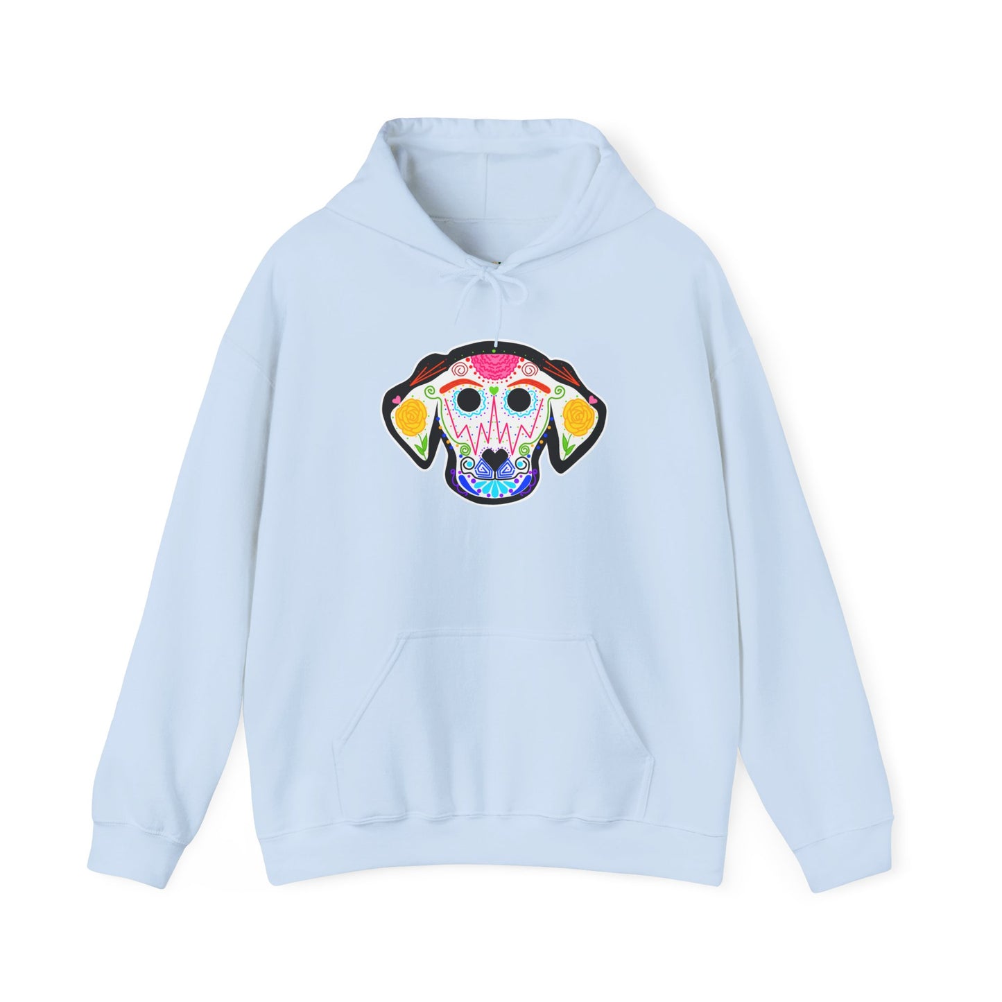 Dia de los Muertos Dog Head Hooded Sweatshirt