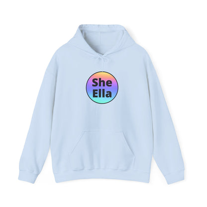 She / Ella  Rainbow Hooded Sweatshirt