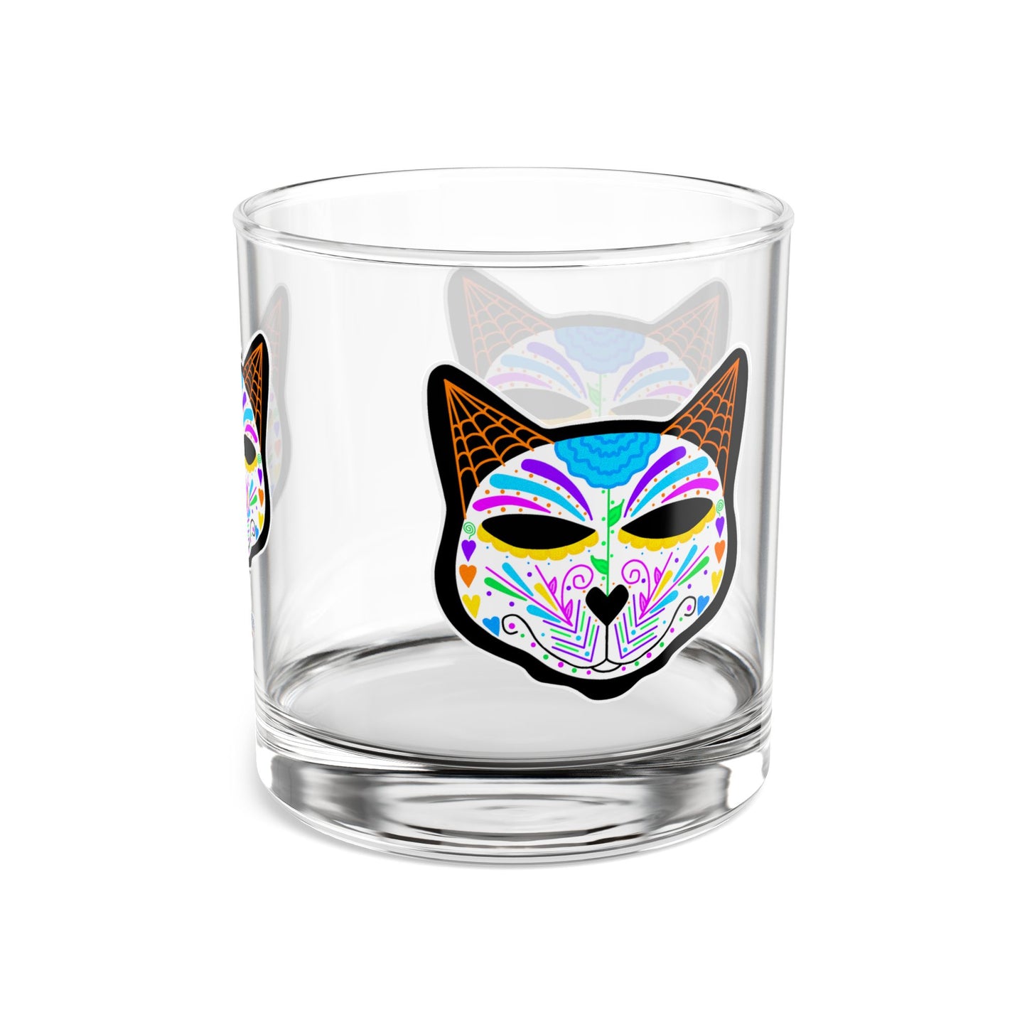 Dia de los Muertos Cat Glass